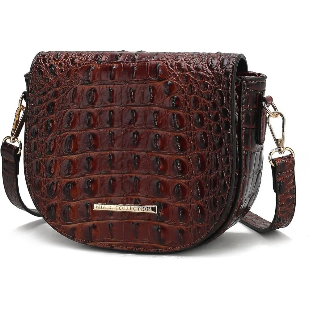 Shoulder Bag Vegan Leather Crossbody Purse Women Twist Lock Compact Stylish